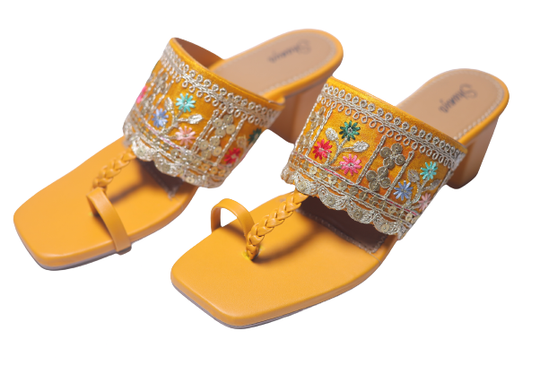 Buy Shoetopia Women's & Girl's Gold Woven Design Wedges Heels at Amazon.in