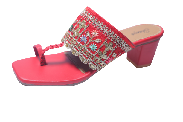 Buy BR Bridal Wear Women's Red and Gold Fashion Sandals - 10 UK at Amazon.in